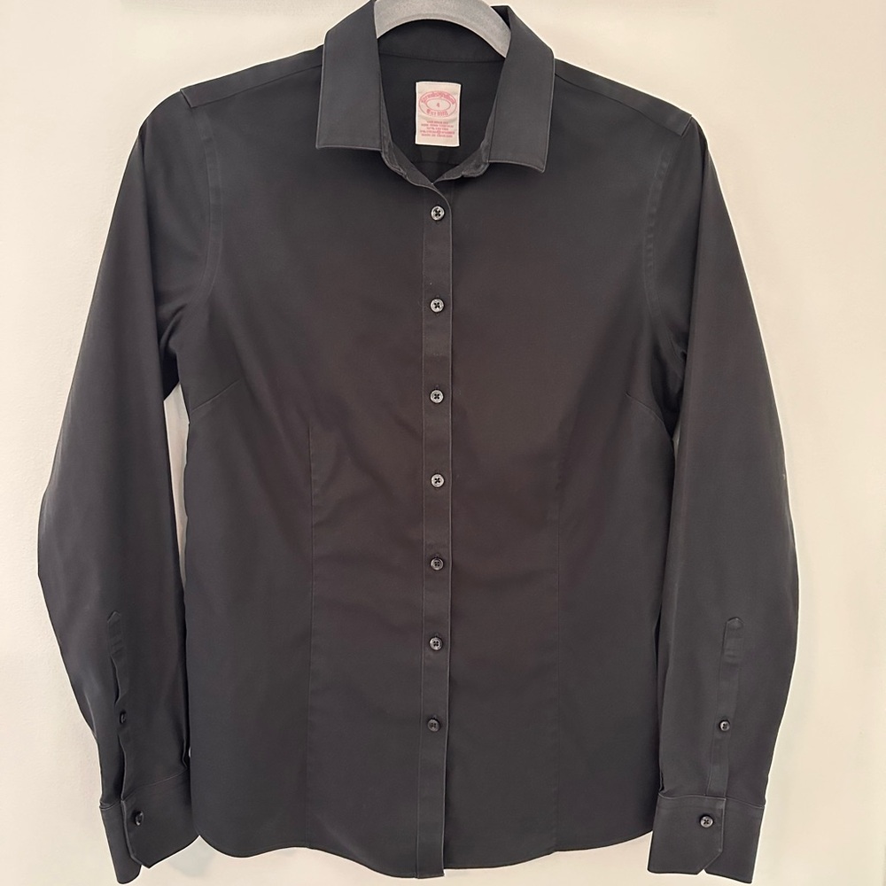 Brooks Brothers Black Button-down Shirt Tailored Fit - Size 4 - Good Condition
